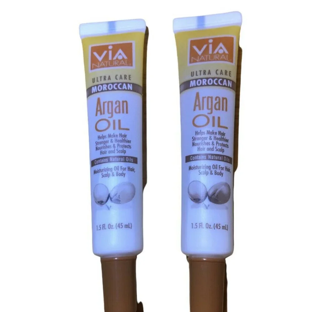 Via Natural Ultra Care Moroccan ARGAN OIL Hair Scalp Care  1.5oz NEW‎ “2 Tubes”
